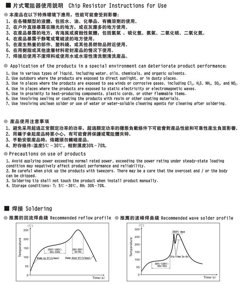 绕线电阻和氧化膜电阻参数