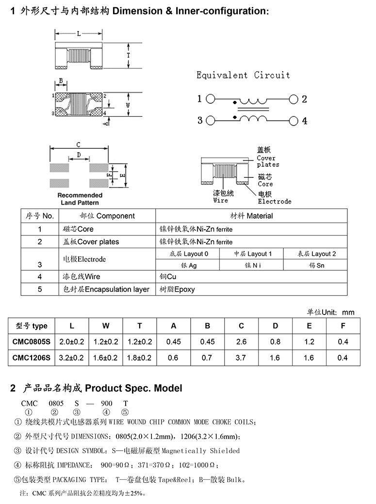 共模电感 10a规格